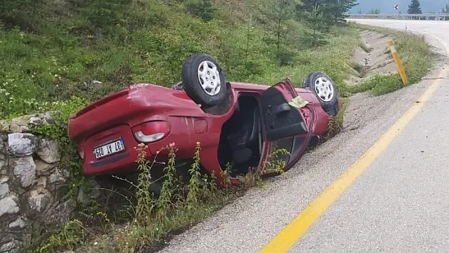 Cide'de aynı bölgede iki araç tarlaya uçtu: 2 yaralı