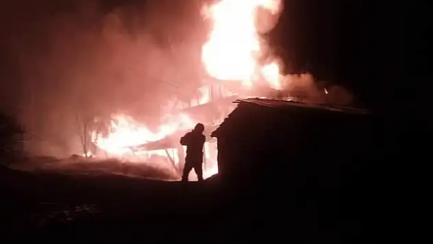 Daday'da geceyi alevler aydınlattı: 2 ev, 3 ahır küle döndü
