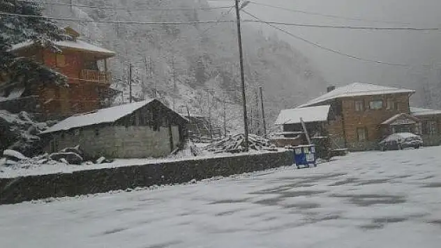Rize'de kar yağışı