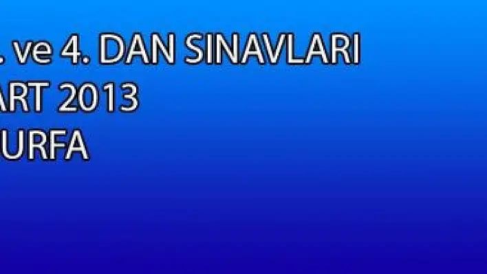 1. 2. 3. ve 4. Dan Sınavları Şanlıurfa Hilvan