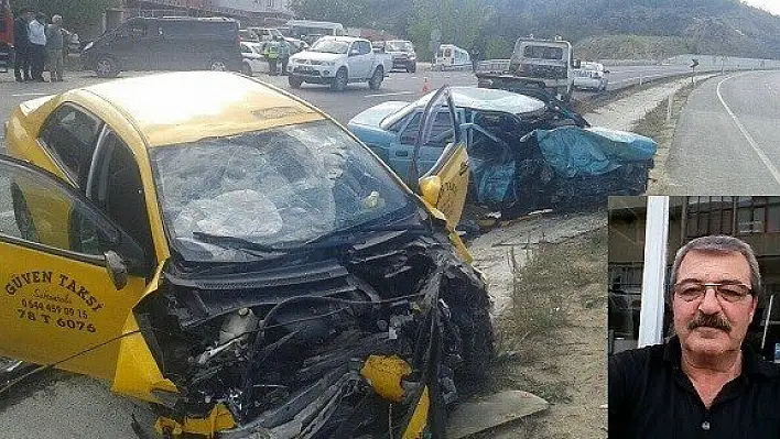 Ticari taksi ile otomobil çarpıştı: 1 ölü, 2 yaralı