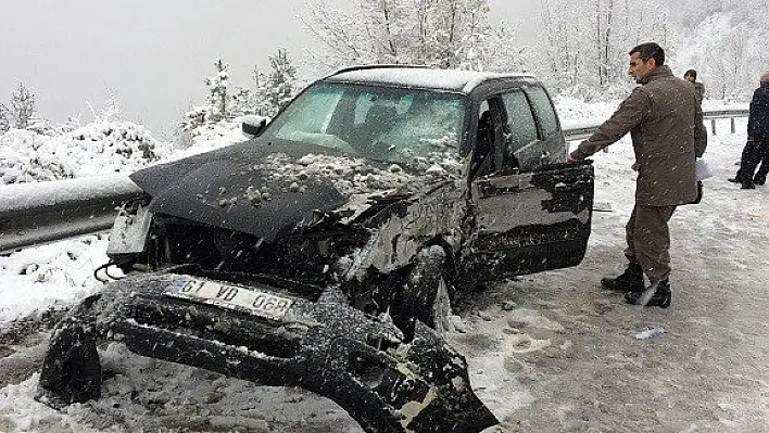 Kastamonu'da kar yağışı kazaya neden oldu