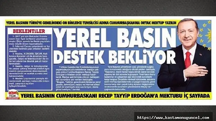 Yerel basından Cumhurbaşkanına ortak mektup!