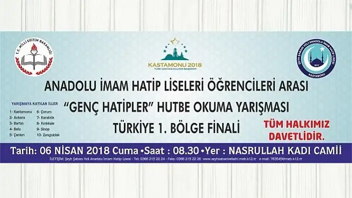 Genç Hatipler Hutbe Okuma Yarışması bölge finali Nasrullah'ta!