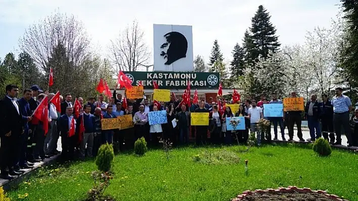 Kastamonu Şeker Fabrikasında çalışan taşeron işçiler kadro istiyor