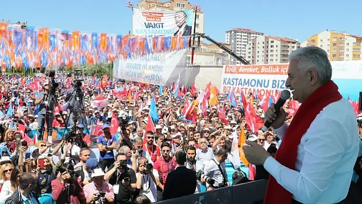 Başbakan Yıldırım, AK Parti'nin Kastamonu mitinginde!
