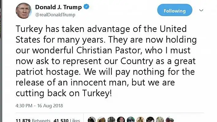 Trump'tan Türkiye'ye küstah tehdit!