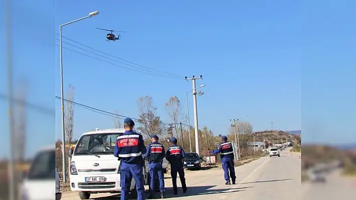 Kastamonu'da helikopter destekli trafik denetimi