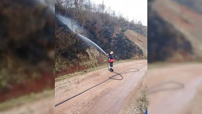 Kastamonu'da köylülerin yaktığı anız, köye sıçramadan söndürüldü