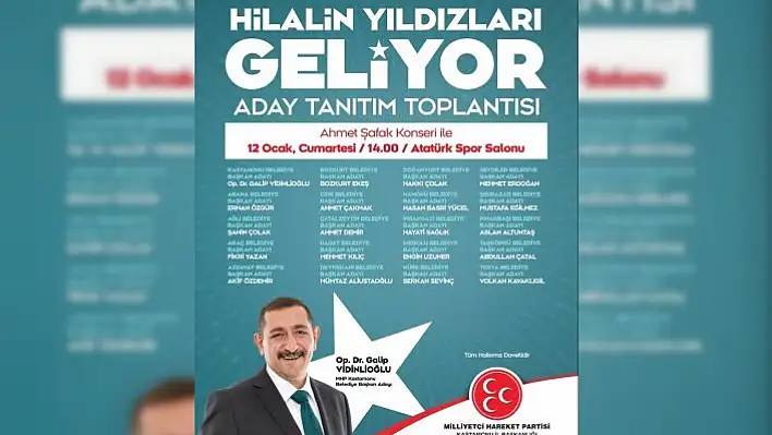 MHP, Kastamonu il ve ilçe adaylarını tanıtacak!