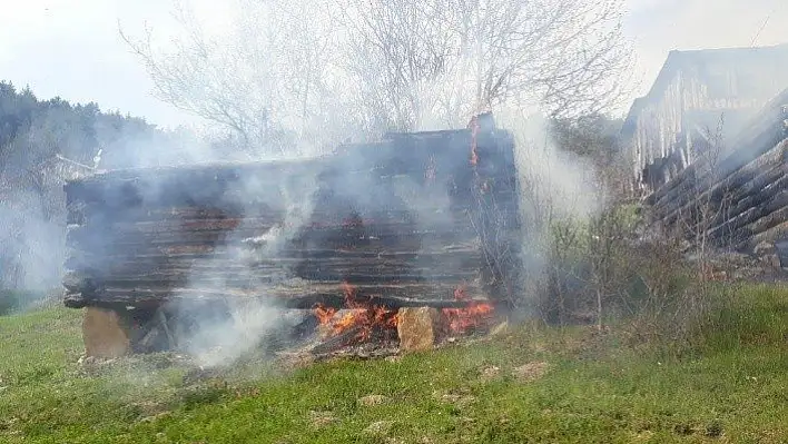 Çalıları yakmak isteyen yaşlı kadın yangın çıkardı