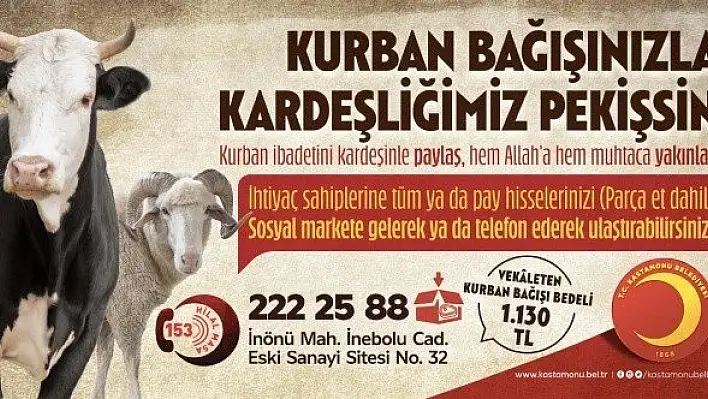 Belediye kurban paylarını ihtiyaç sahiplerine ulaştıracak
