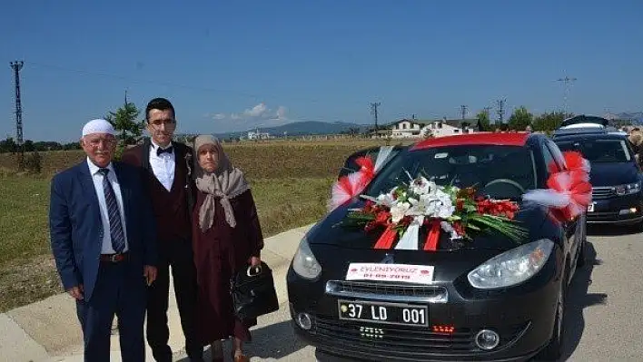 Makam aracı şehit oğluna gelin arabası oldu