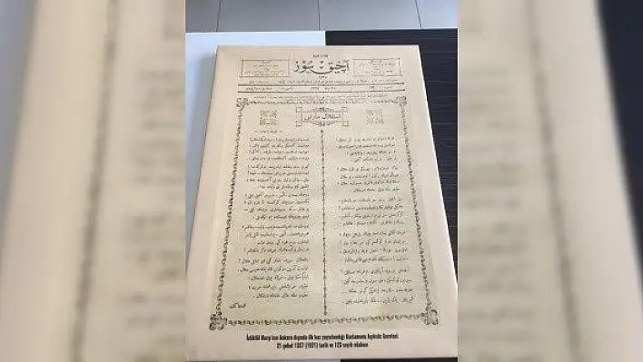 İstiklal Marşının orijinal basımı Araç Harp Müzesinde