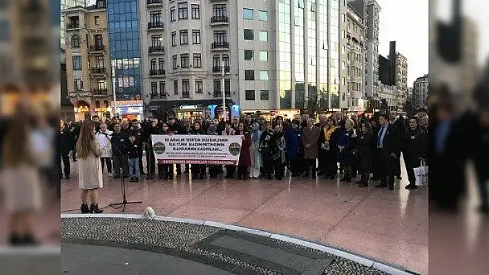 Türk tarihinin ilk kadın mitinginin 100. yılı Taksim'de kutlandı
