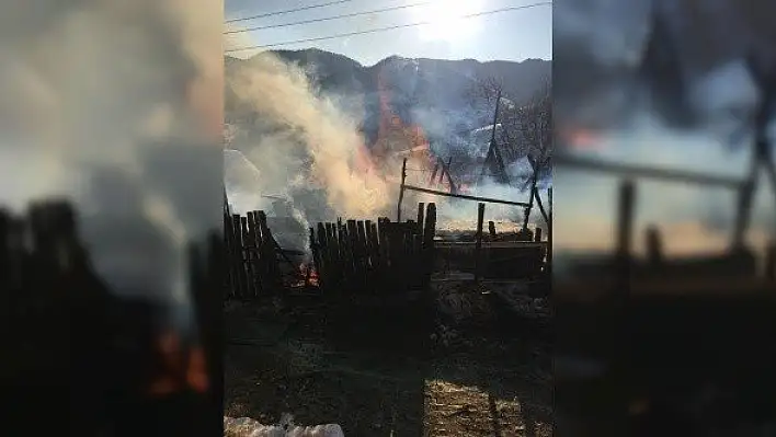 Kastamonu'da 1 ev ve samanlık küle döndü