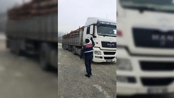 Jandarma ekiplerinden yük taşıyan araçlara özel denetim
