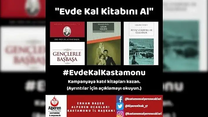Kastamonu Alperen Ocakları'ndan &quotEvde Kal Kitabını Al" Kampanyası