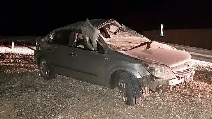 Otomobil yoldan çıkarak takla attı: 1 yaralı