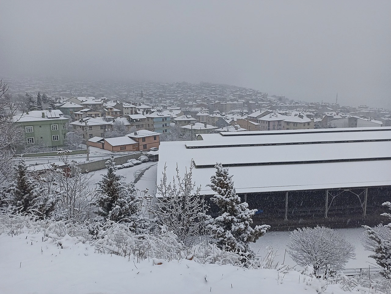 Küre ve Tosya'da kar yağışı etkili oldu